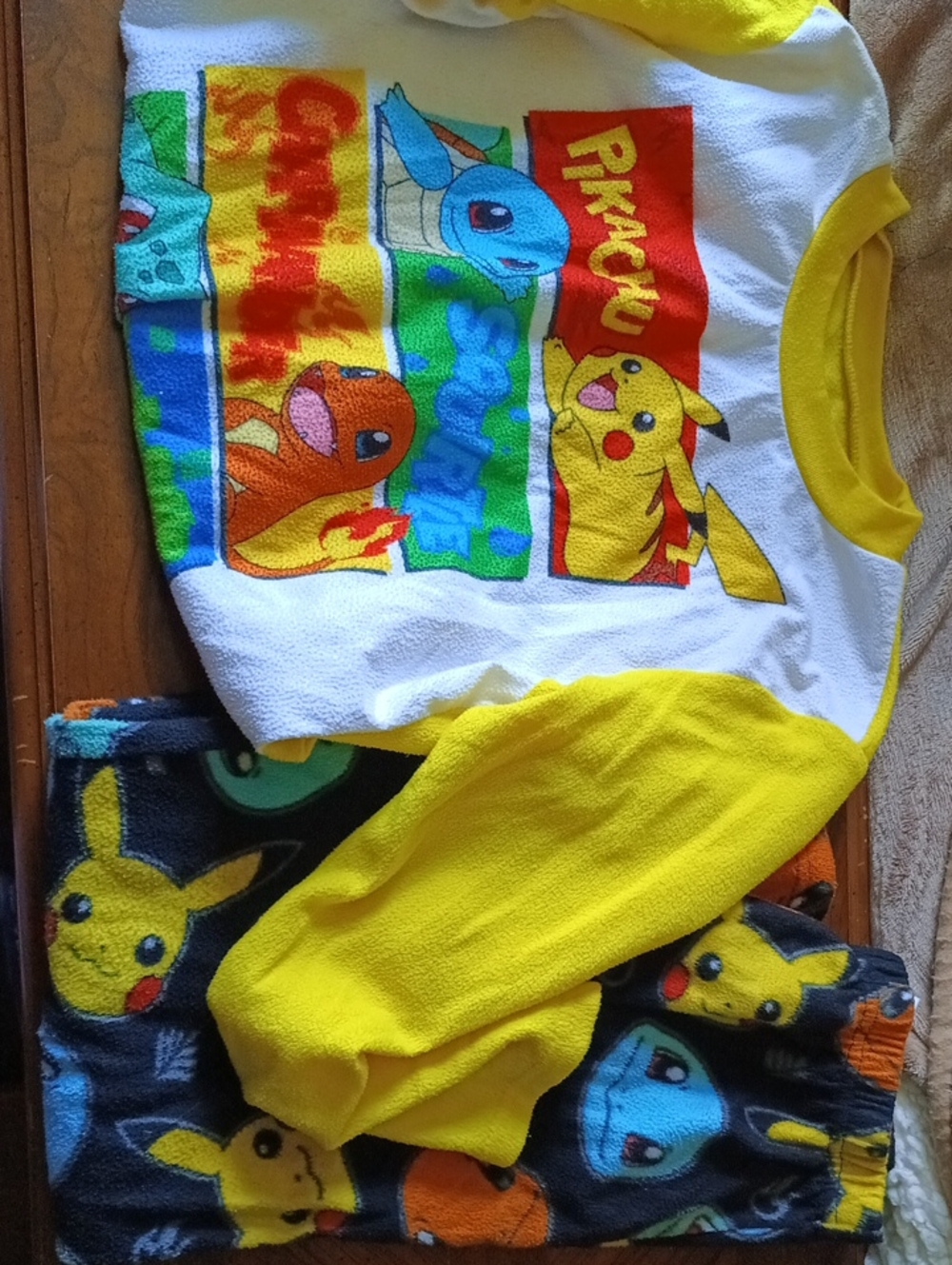 Pokemon Kids Pajama Set - Yellow, White, Blue, Red, Green, Black